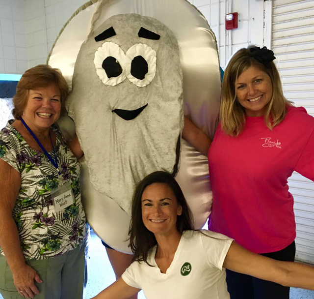 MaryAnne (L) with Oakey the Oyster during her Florida Master Naturalist Class