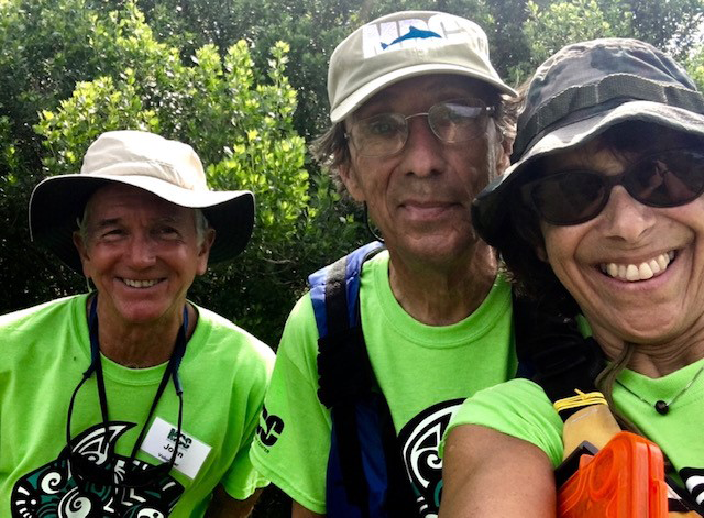 Susan volunteered at Lagoonacy with John Bromley (l) and Roger Dix (c)
