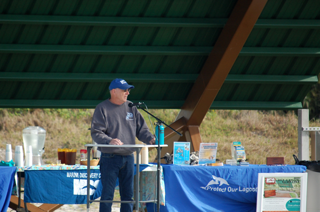 Fielding speaks at the 2019 ribbon cutting for Hunter Amphitheater